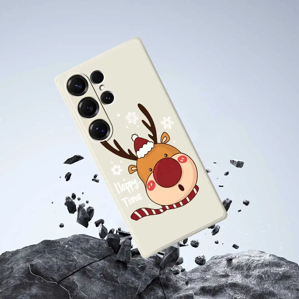 คริสต์มาสReindeerสําหรับSamsung Galaxy S25 S24 S23 S22 S21 S20 Ultra Plus S10 Plus S24FE S23FE S22FE S21 S20 FEฝาครอบ