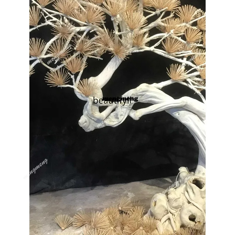 N    Simulation Cedar Large Interior Decoration Fake Trees Landscape Hotel Hallway Sales Office Dried Wood Ornaments