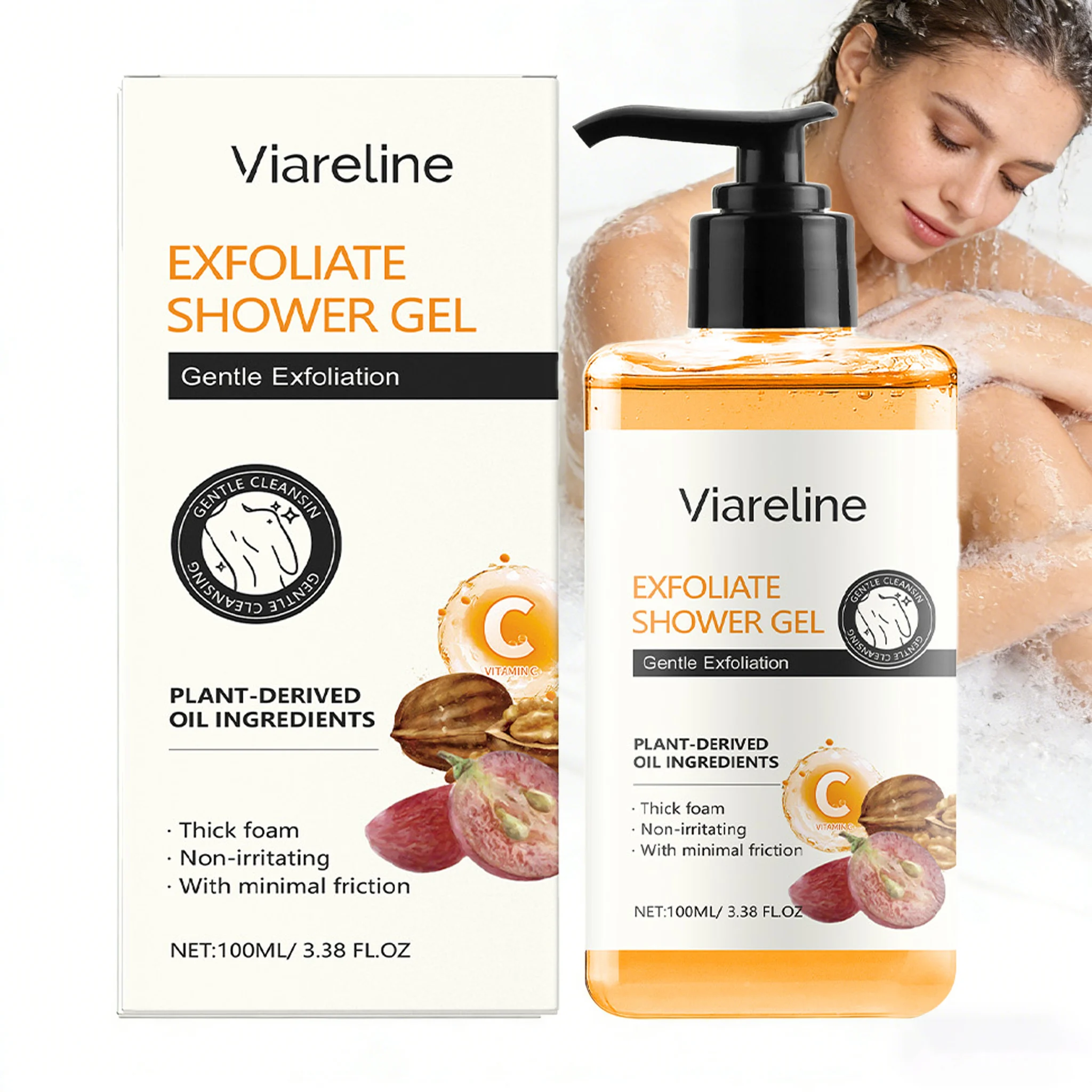 

Гель для душа 100 мл: нежное отшелушивание, очищение пор, удаление омертвевшей кожи, смягчение и улучшение текстуры кожи