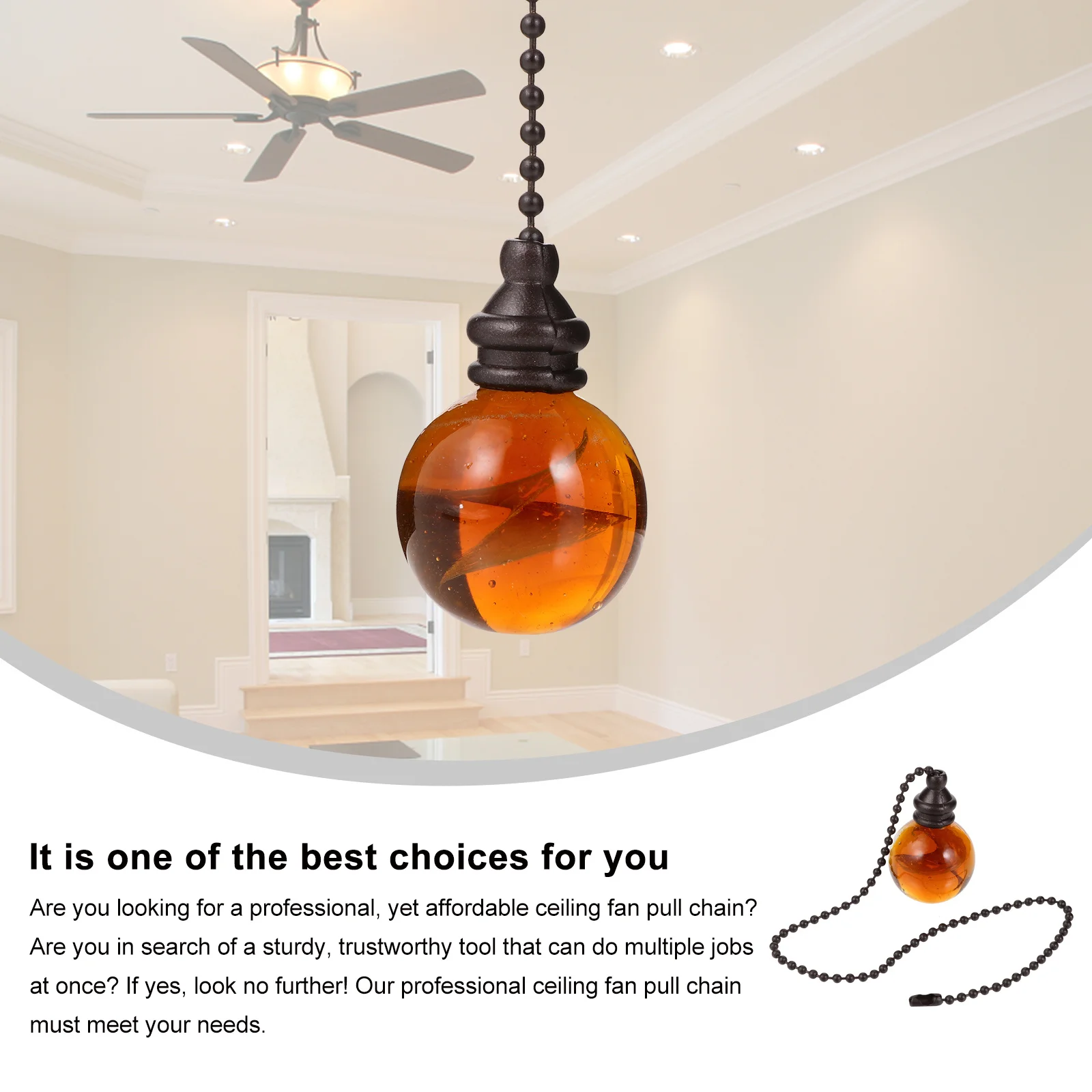 

The Chain Extender for Ceiling Fan Pull Light Fixture Switch Cord Extension Brown Retro Parts Replacement