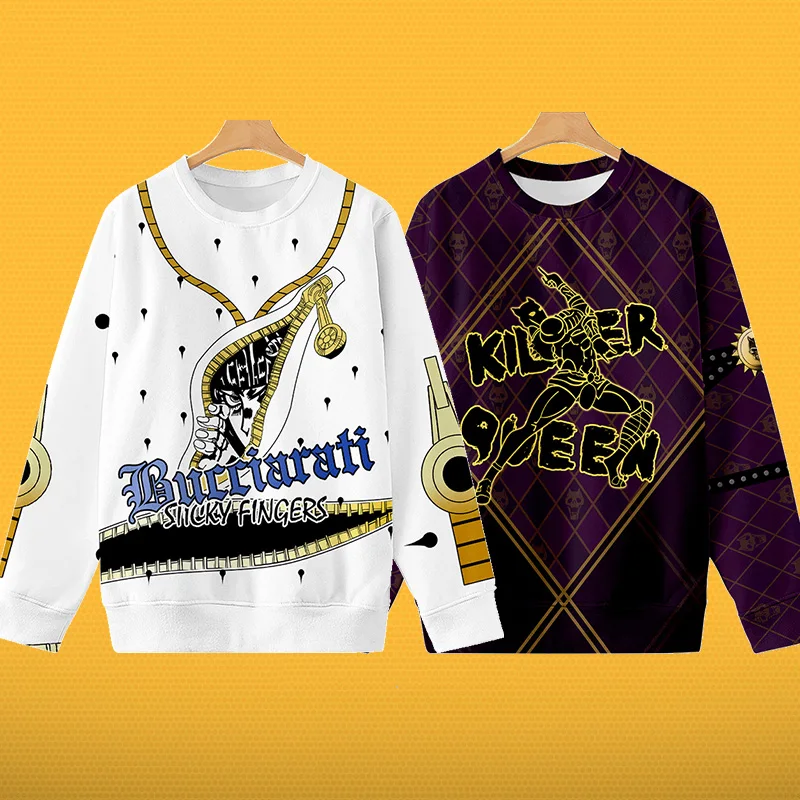 

2026 JOJO's Wonderful Adventure Peripheral Guards Bugarati Anime Coat anime Round Neck Pullover