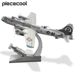 Piececool Puzzle 3D B-29 zestawy metalowy Model do montażu Super fortecy kreatywne zabawki układanki na prezenty dla dorosłych 150 szt