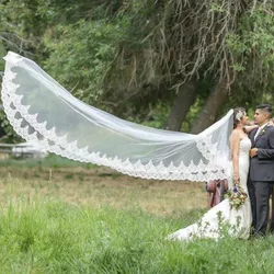 Royal Veil Cathedral  with Blusher  Ivory White Lace Blusher Veils Monarch Bridal Vail Extra Long Veil for Church Two-layer