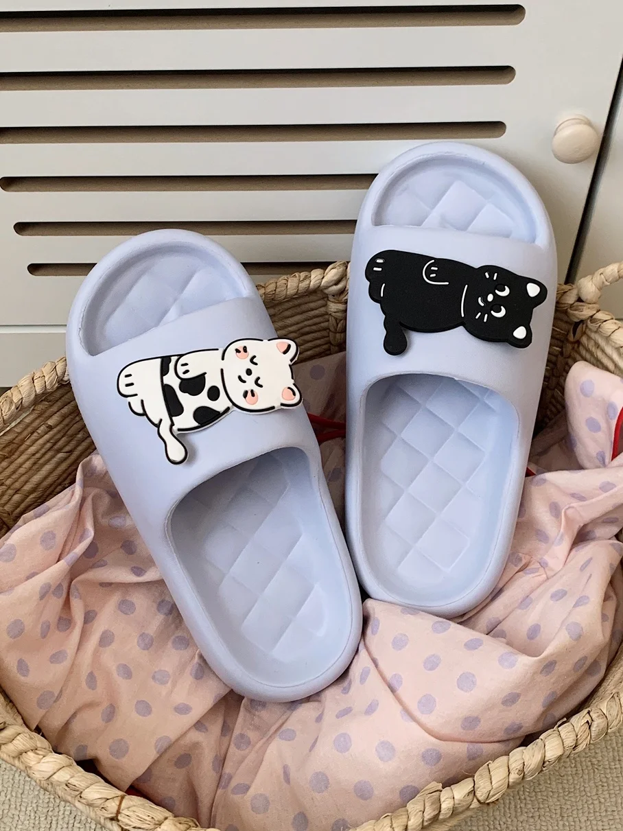 

Cute Couple Slippers Home Bathroom Anti-Slip Deodorant Soft Bottom Summer Men's Women's Slippers EVA Unisex Slippers