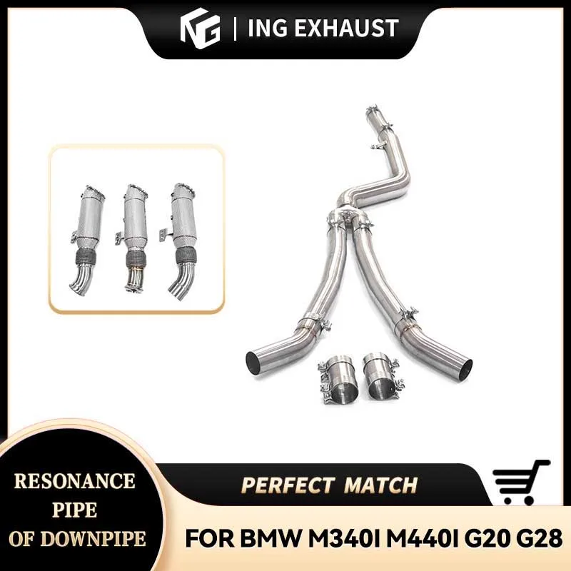

ING Exhaust 304 middle Tube +downspipe for M340i M440i G20 G28 2017+ 3.0T B58 Car Refit High Flow Pitch Performance System