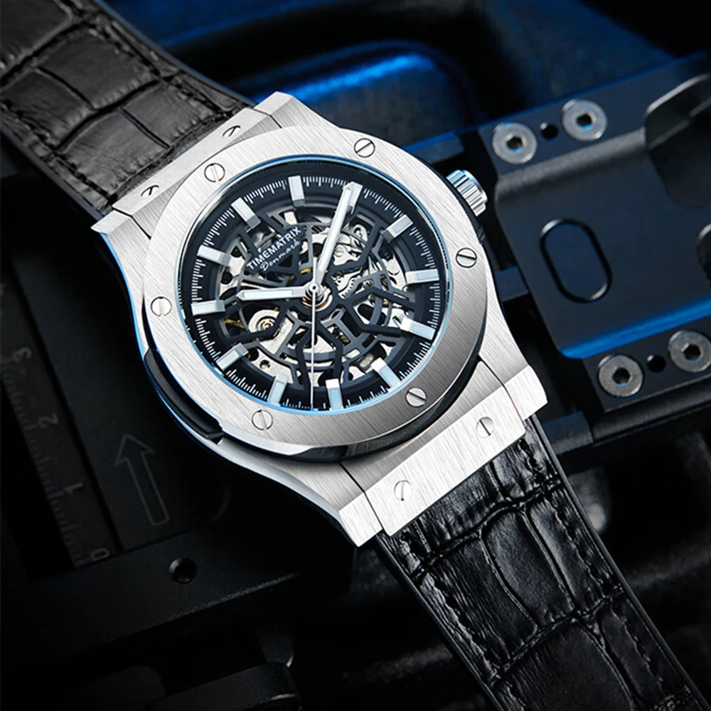 Skeleton Watch Men Luxury Automatic Watches for Men TIMEMATRIX Mechanical Wristwatches Top Brand Sports Luminous Clocks 2023 New