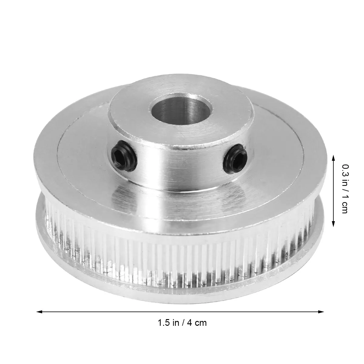 Silver Gt2 60 Teeth 8mm Bore Timing Pulley 3D Printer Synchronous Wheel Aluminum Alloy High Pulley