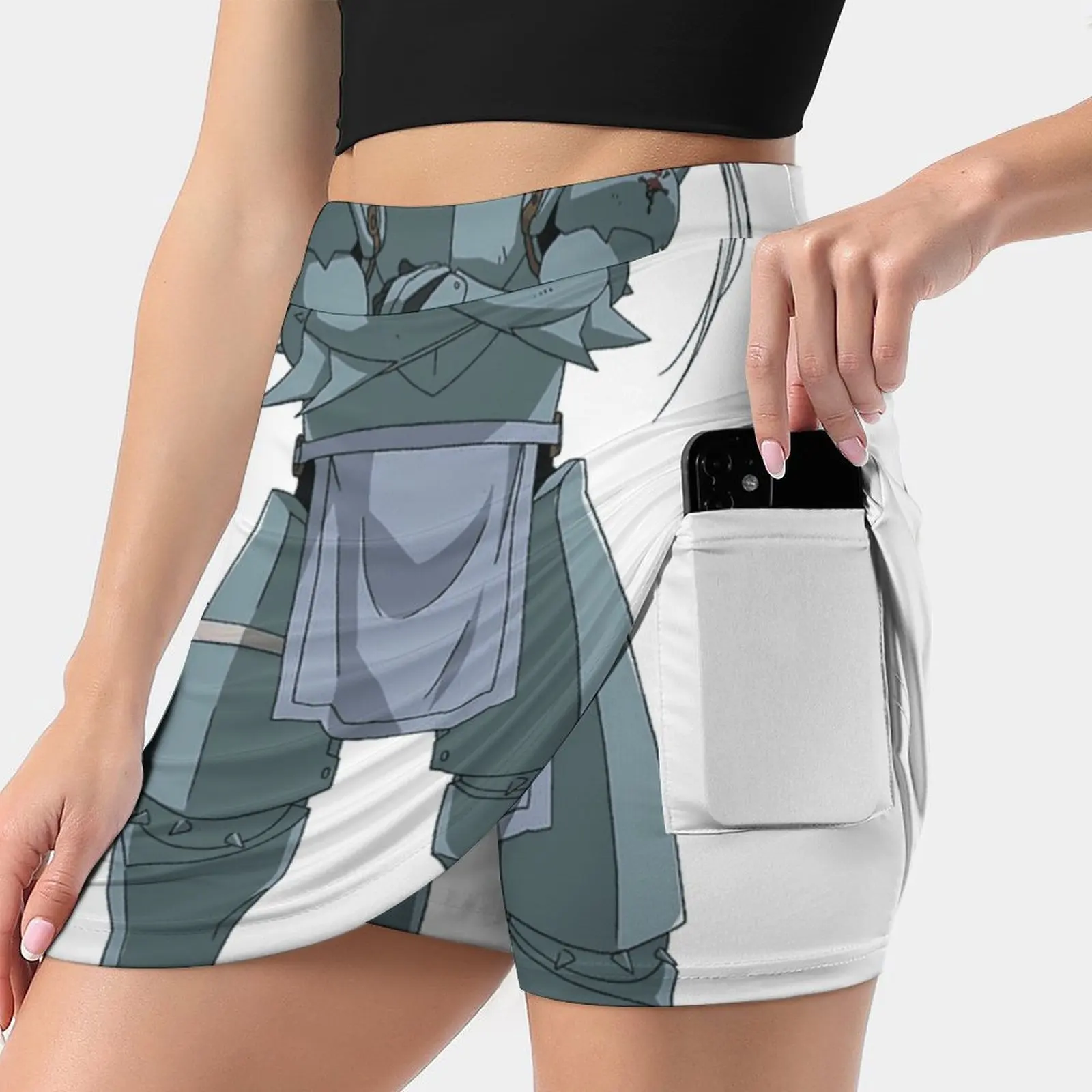 Alphonse Elric New Women Skirts Double-Layer Printed Short Dress Mini Sport Skirt Anime Full Metal Full Metal Alchemist