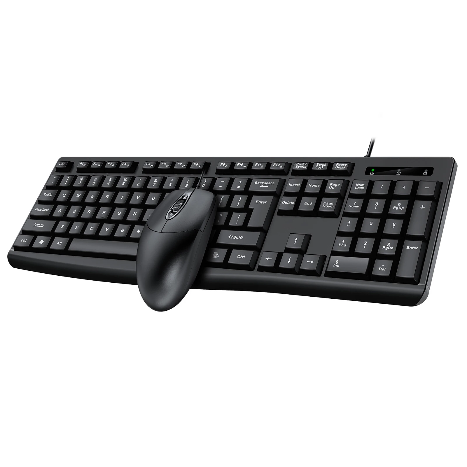 T650 Keyboard Mouse Combo USB Wired  Set Optical Ergonomic for Laptop PC Gaming Working Computer Keyboard and Mouse