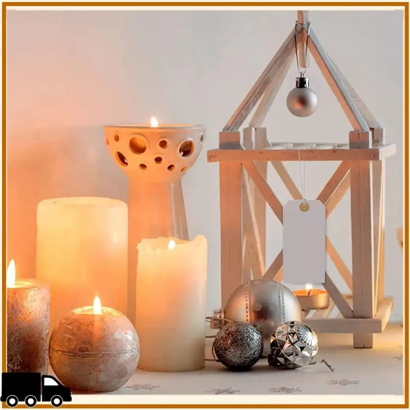 A35M-Large Reinforcing Hole Paper Tag With String Attached,800 Pcs Paper Hanging Tags With Elastic Rope Attached