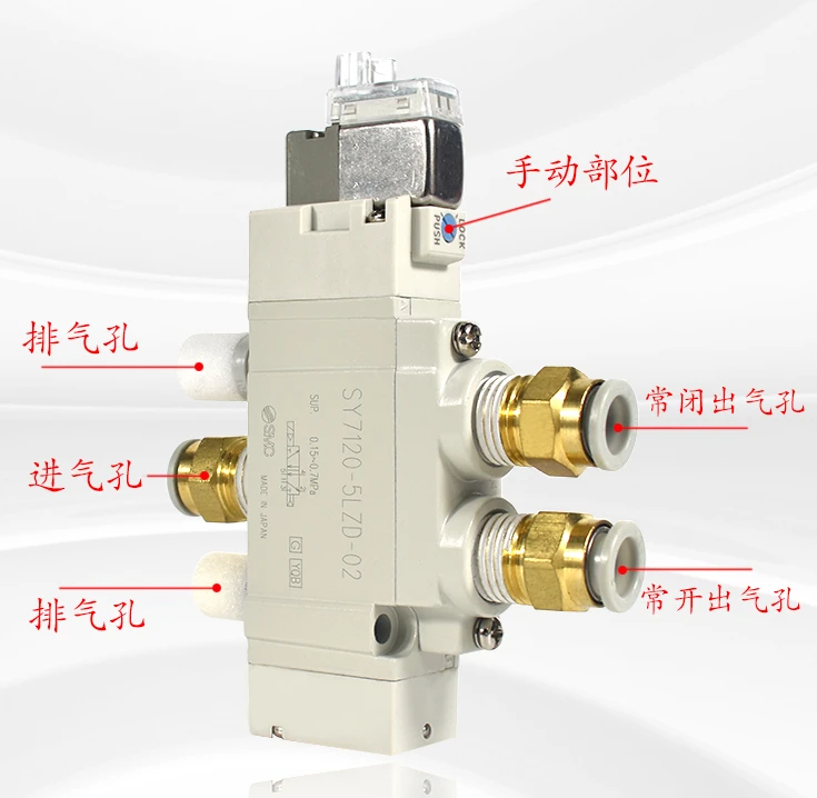 SMC pneumatic solenoid valve SY7120/7220/7320-4/5/6LZD/LZE/DZD/GZD-02-C8-C10