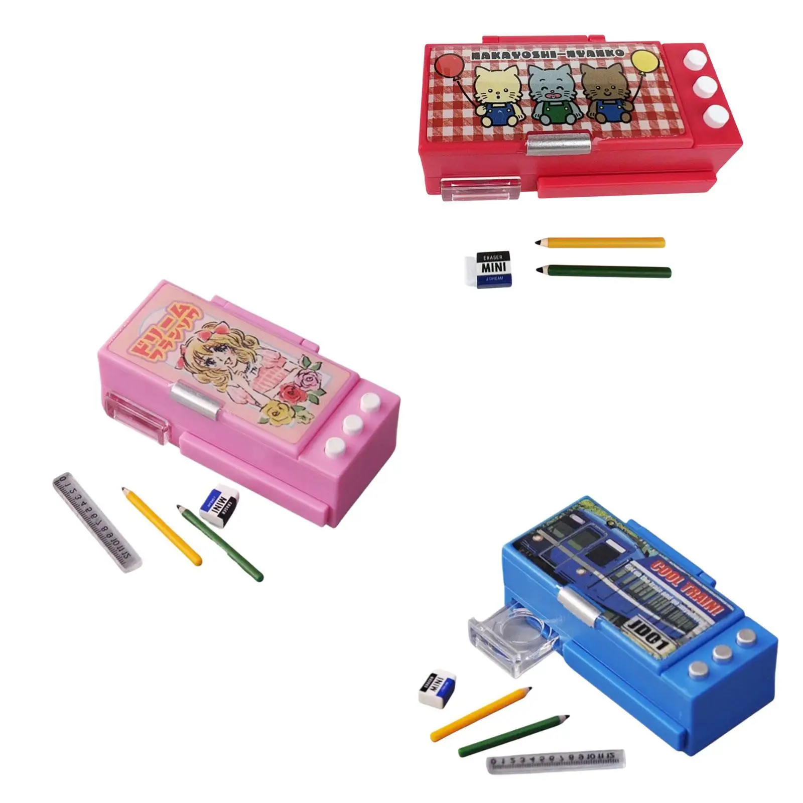 1:12 pudełko na długopisy kolekcja modeli Craft miniaturowy twardy piórnik budynek architektoniczna miniaturowa scena projekty DIY bajkowy ogród