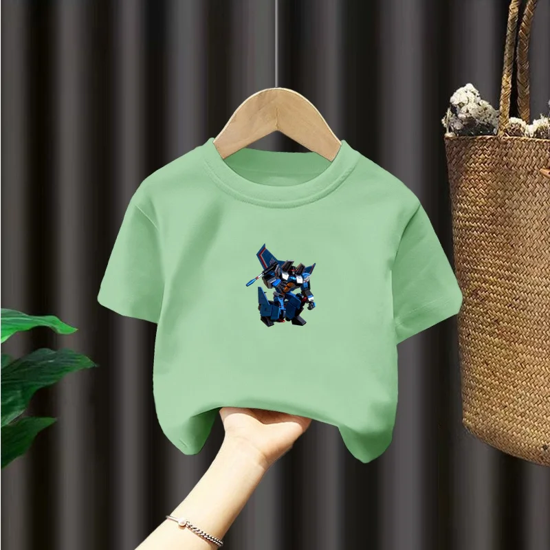 Street fashion children's tops children's clothing summer new cartoon animation Europe and America loose 3D printing