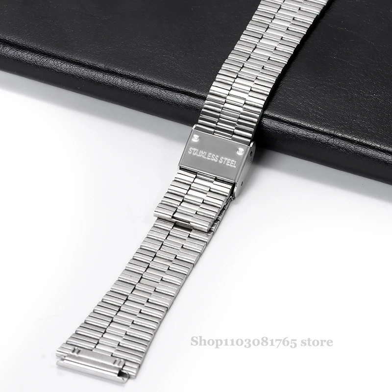 Metal Strap Watchband for Casio F-91W F105 F108 A158W A168 AE1200 AE1300 Universal Ultra-thin Stainless Steel Strap 18mm 20mm