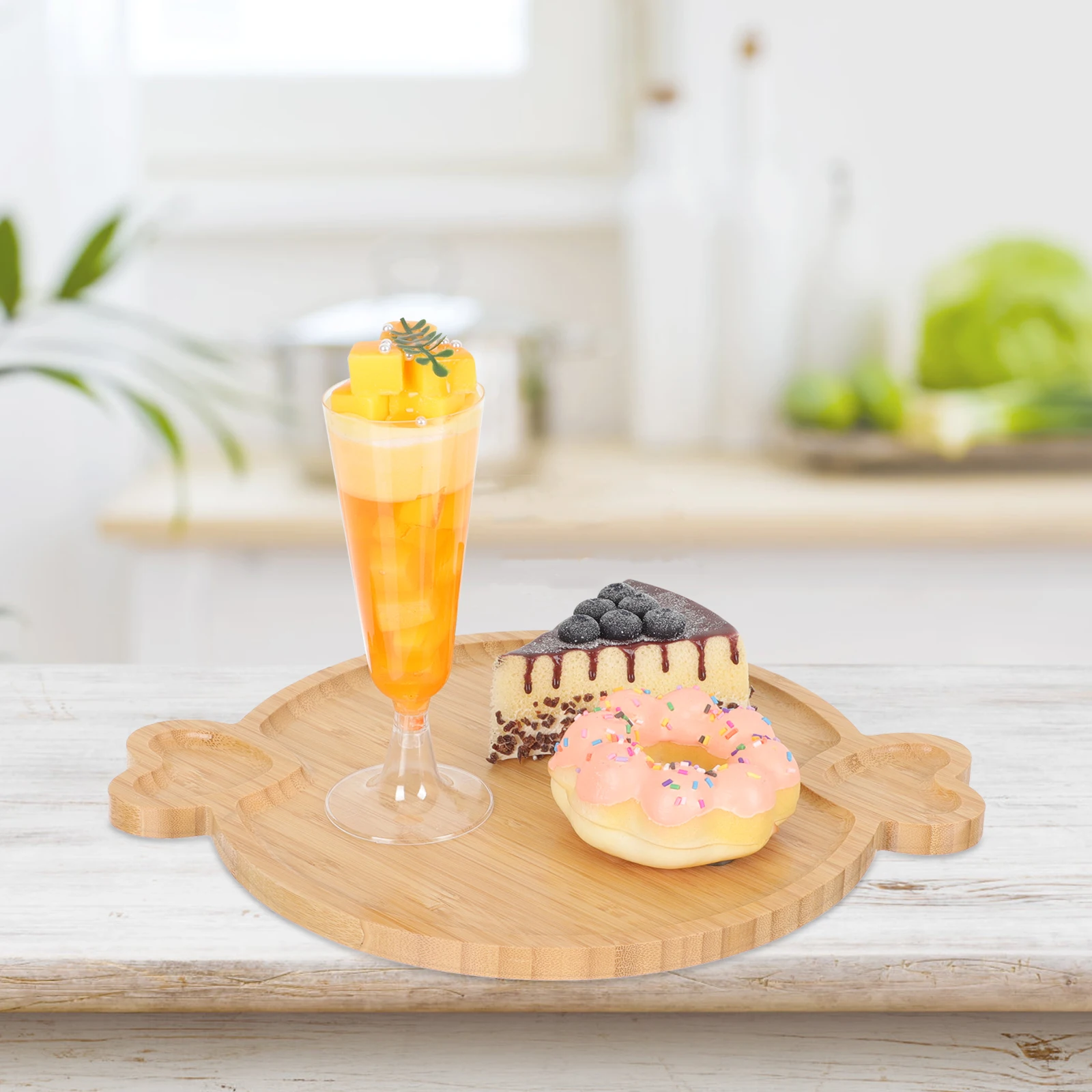 

Bamboo Trays Heart Shape Fruit Plate Snack Dessert Cake Tray Home Decor Small Serving Storage Food Coffee Cup Keys Premium