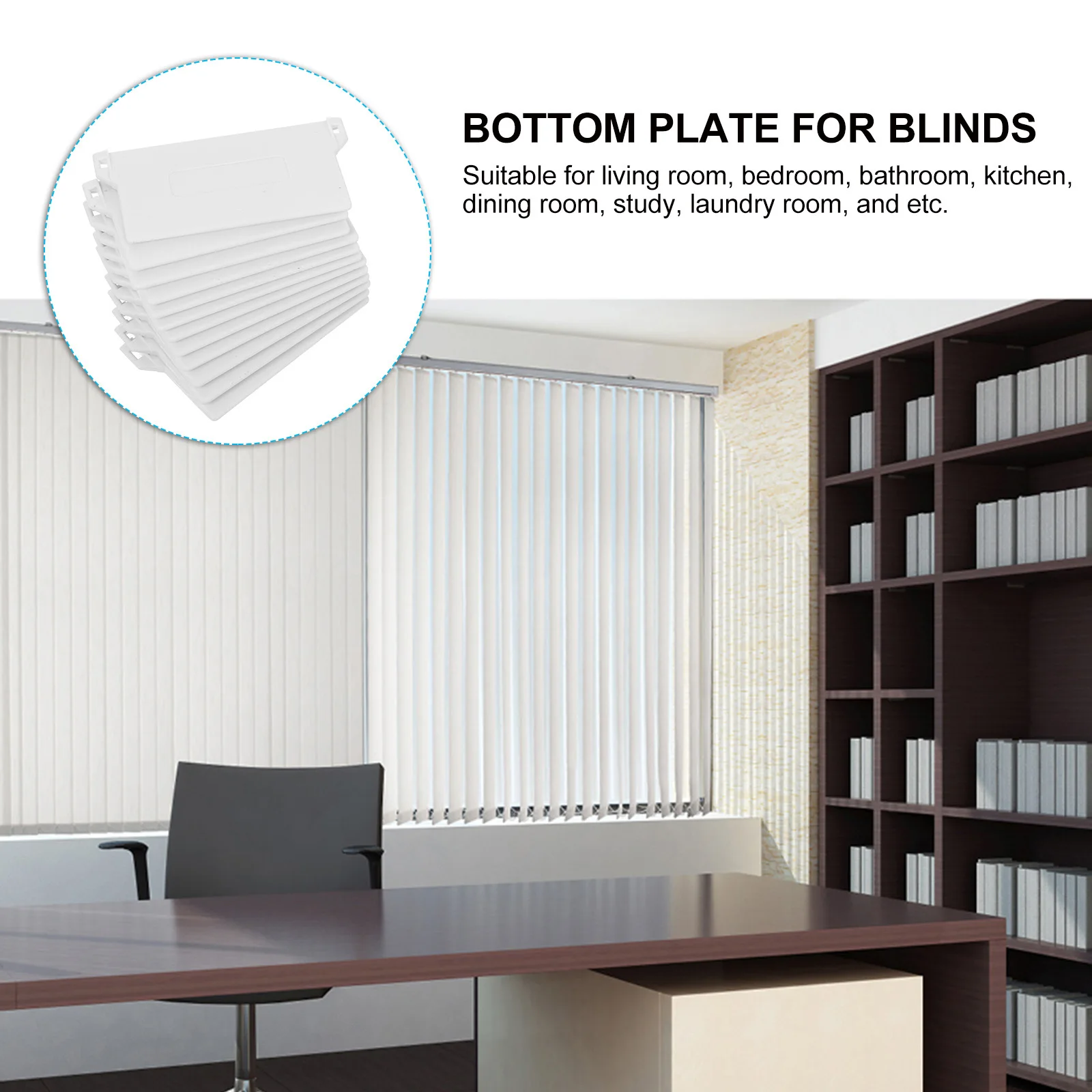 

12Pcs 89Mm Vertical Blind Bottom Plates Heavy Duty Plastic Blinds Accessories for Living Room Bedroom Bathroom Kitchen Study