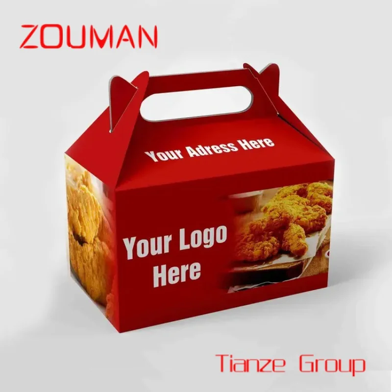 Custom , Hot sale disposable fast food fried chicken packaging box custom food grade Takeaway fried chicken box