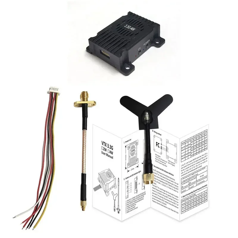 VTX Image Transmission Transmitter VRX Receiver FPV Traverse Drone Camera Module Image Transmission  3.3G 4W FPV accessories