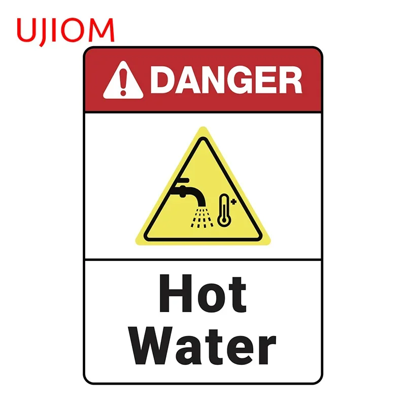 UJIOM Danger Hot Water Graphics Text Warning Home Decoration Toilet Sticker Kitchen Wall Stickers Kid's Living Room Decor Decal