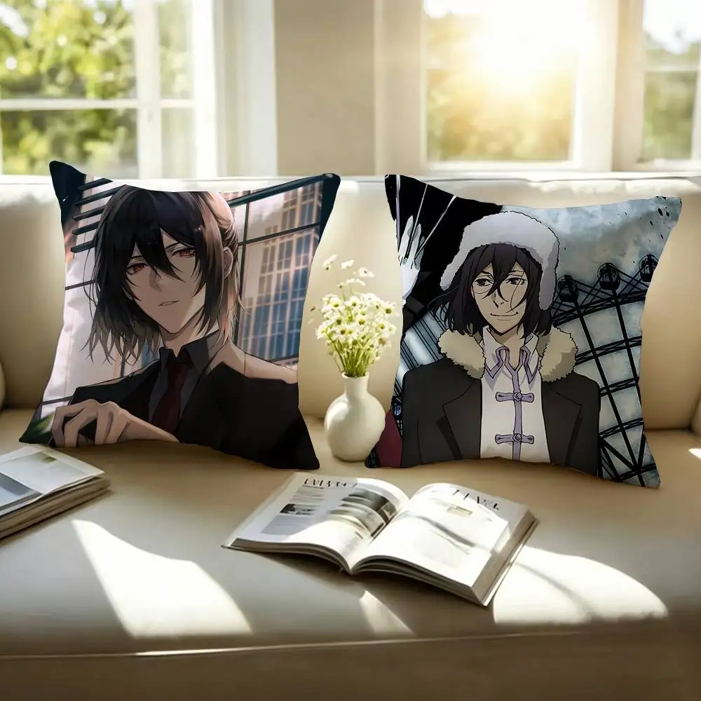 Anime Cool Fyodor D From Bungo Stray Dogs Square Double-Sided printed Pillow Case Bedroom Bedside Pillow Sofa Cushion Cover