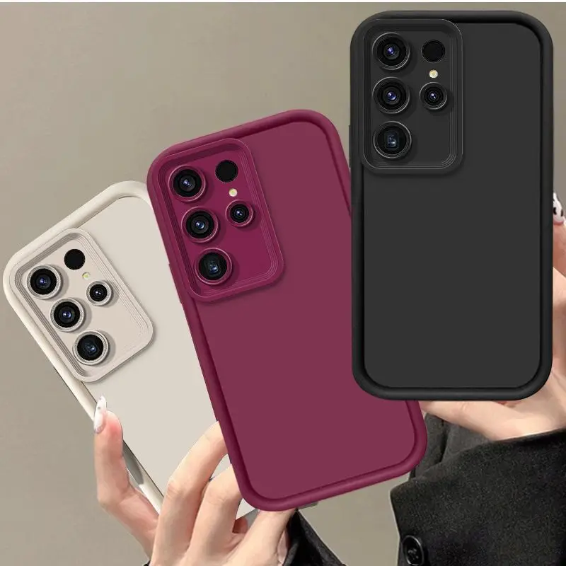 For Samsung Galaxy S26 Ultra S25 S24 S23 S22 S21 FE S20 + Case Anti-Scratch Bumper Cover Camera Protection Silicone Phone Case