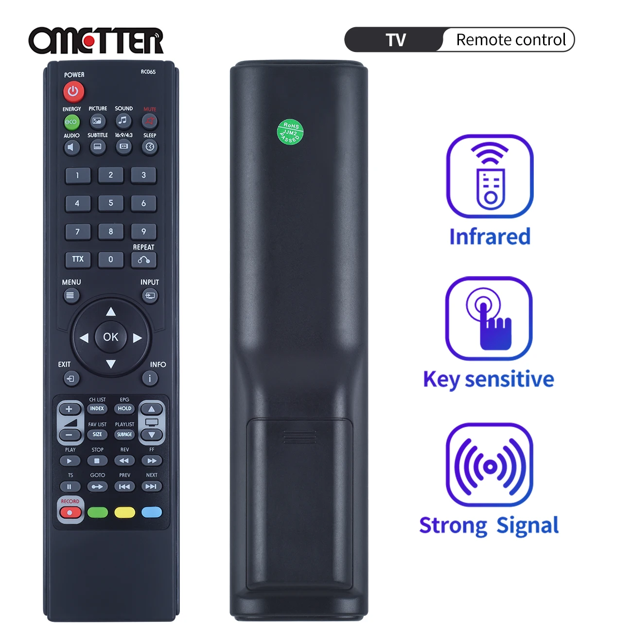 

New Remote Control for BLU:SENS LCD LED TV RC065 Controller