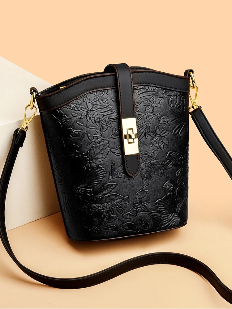 

Новинка 2025, брендовая сумка-ведро из натуральной кожи, женская сумка через плечо, мягкая воловья кожа, маленький размер, сумка для мобильного телефона, повседневная сумка