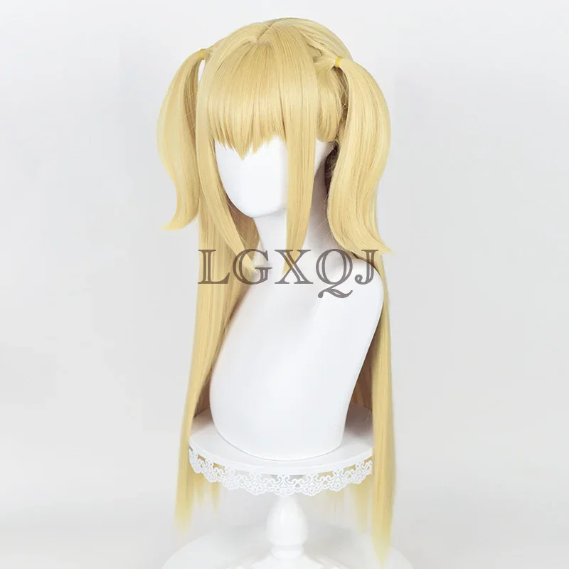 Auf Lager Misa Amane Cosplay Perücke Anime Perücken Misamisa Cosplay Perücke Gold Gelb hitze beständiges Haar Frau Party Perücken Perücke Kappe