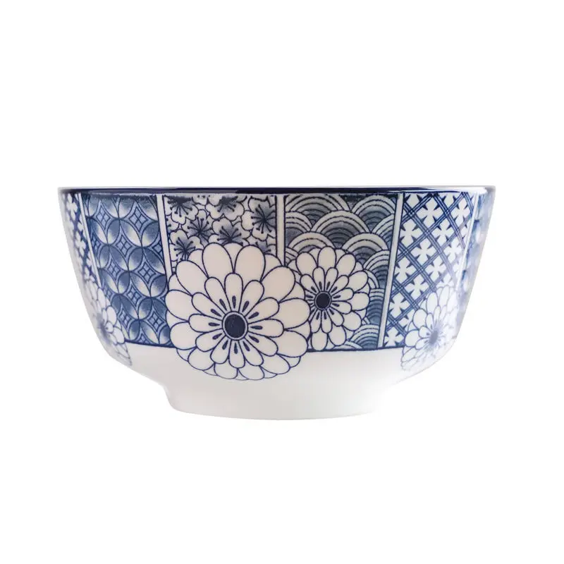 Japanese Blue And White Rice Noodle Bowl Dessert Soup Bowl Egg Steamed Bowl