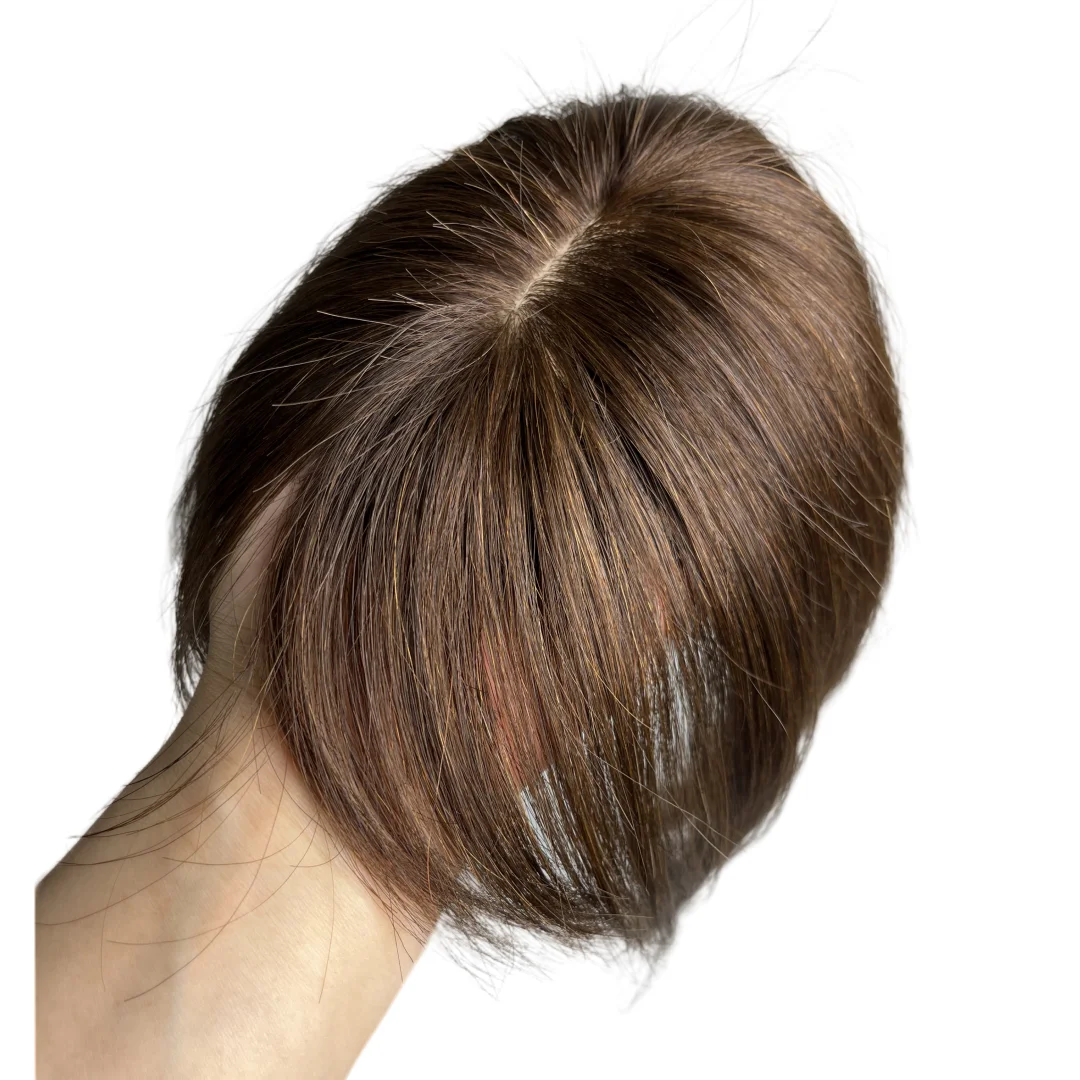 أغطية شعر للنساء شعر بشري حقيقي 360 درجة °   غطاء ثلاثي الأبعاد للشعر البشري مع وصلات شعر الانفجارات