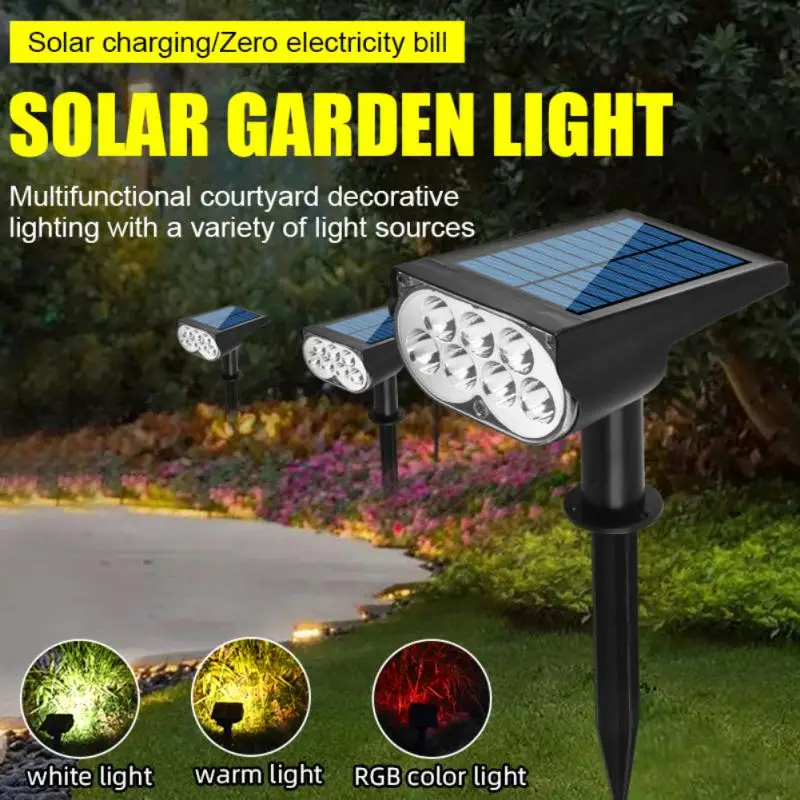 Prise de terre lumière solaire paysage éclairage en gros jardin décoration pelouse paysage solaire spots Led extérieur créatif