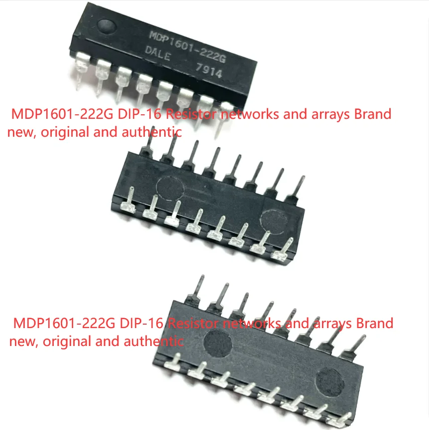 2 PÇS/LOTE MDP1601-222G DIP-16 Redes e matrizes de resistor Novo, original e autêntico