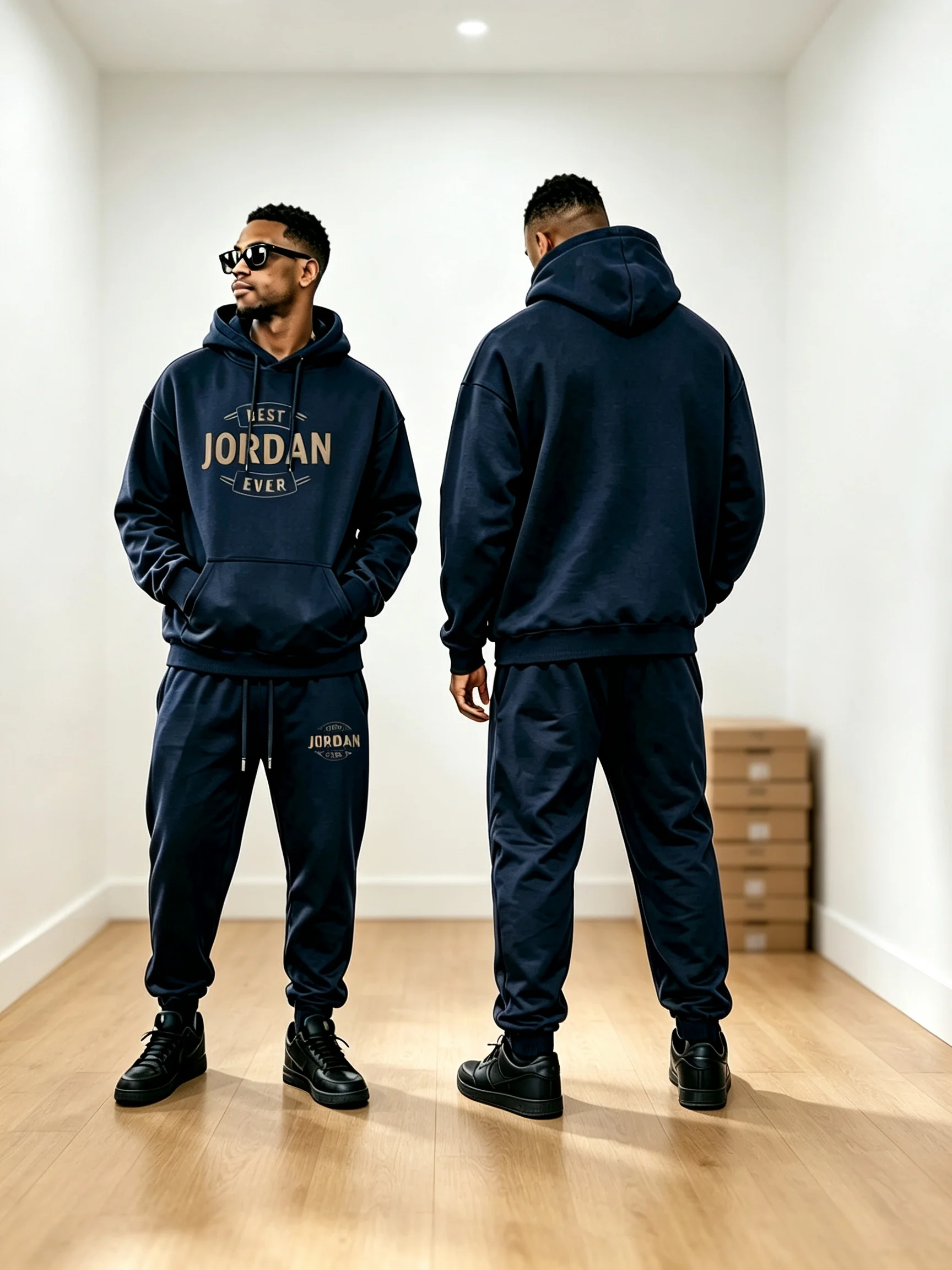 Conjunto Deportivo de 2 Piezas para Hombre con Estampado de Letras, Sudadera con Capucha y Pantalones Jogger Elásticos con Cordón, Ropa Casual Urbana para Deportes al Aire Libre Diarios