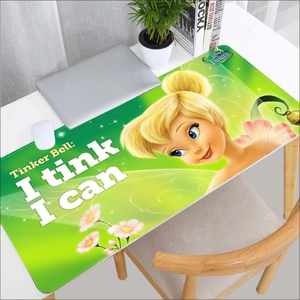 Disney Art Tinkerbell And Peter Mousepad Beautiful Large Gaming Mousepad L XL XXL Gamer Mouse Pad Size For Game Keyboard Pad