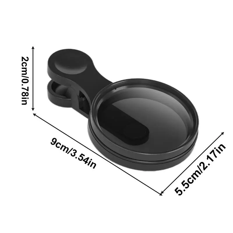Portable Clip-On Circular Polarizer CPL Filter 52mm Universal Clip Phone Camera Lens Reflection Reduction For iPhone 16 15 14 13