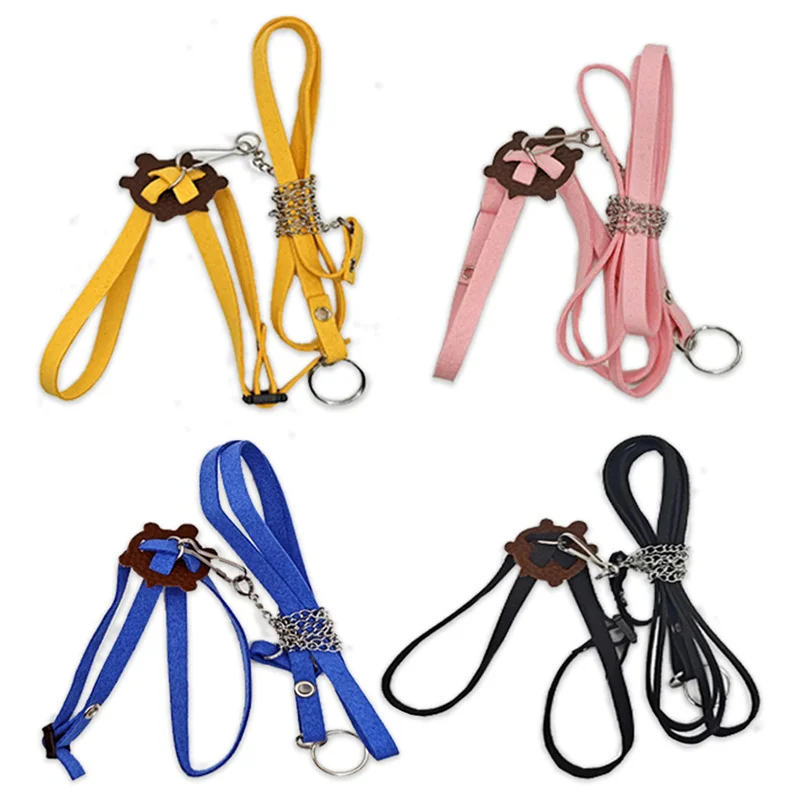 Adjustable Climbing Pet Harness Reptile Leash Turtle Gerbil Lizard Outdoor Training Soft Strap Anti-bite Light Traction Rope