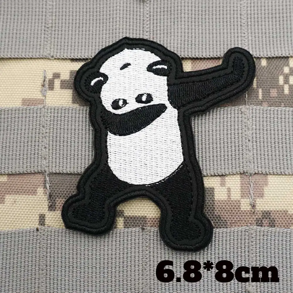 Panda debut Military Tactical Embroidered Patches  Armband Backpack Badge with Hook Backing for Clothing