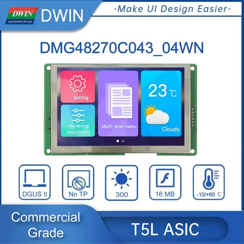 حار بيع DWIN 4.3 بوصة 480x272 TFT شاشة الكريستال السائل HMI شاشة تعمل باللمس شاشة ذكية السعر المنخفض
