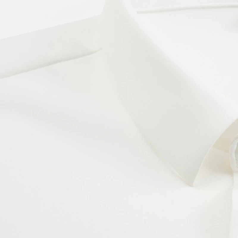 High Elasticity Solid color Classic stripes White Shirts Men Long Sleeve Casual Slim Fit Anti-wrinkle Men Shirts Men Long Sleeve