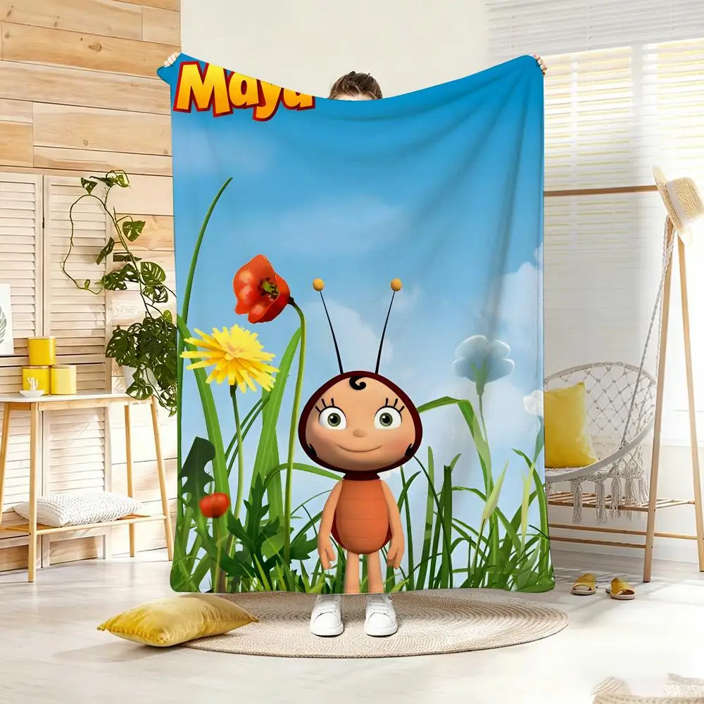 Hit Anime M-Maya the B-Bee Throw Lightweight 240g Flannel Blanket Soft Skin-friendly for Summer Cooling