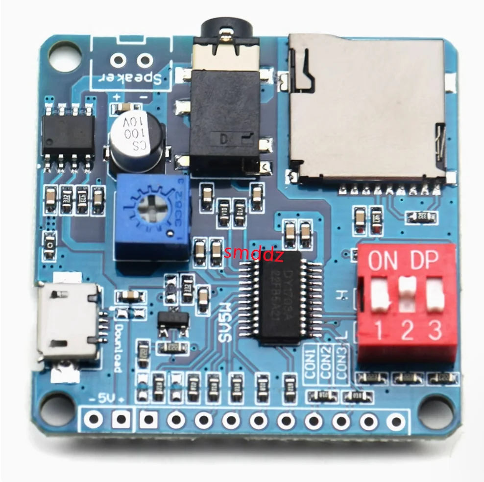 5pcs /  Voice playback module MP3 player triggers playback serial port control to play DY-SV5W voice module