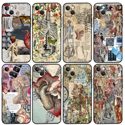 Human Organs Brain Kidney Medical Case For iPhone 15 14 13 12 11 16 Pro Max Mini 7 8 Plus X XR XS Max Back Cover