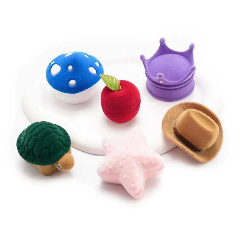 1 Stück Liebliche Samt-Schmuckbox, Behälter für Hochzeitsringe, für Ohrringe, Halsketten, Armbänder, Geschenkbox, 13 Ausführungen – Detail 3