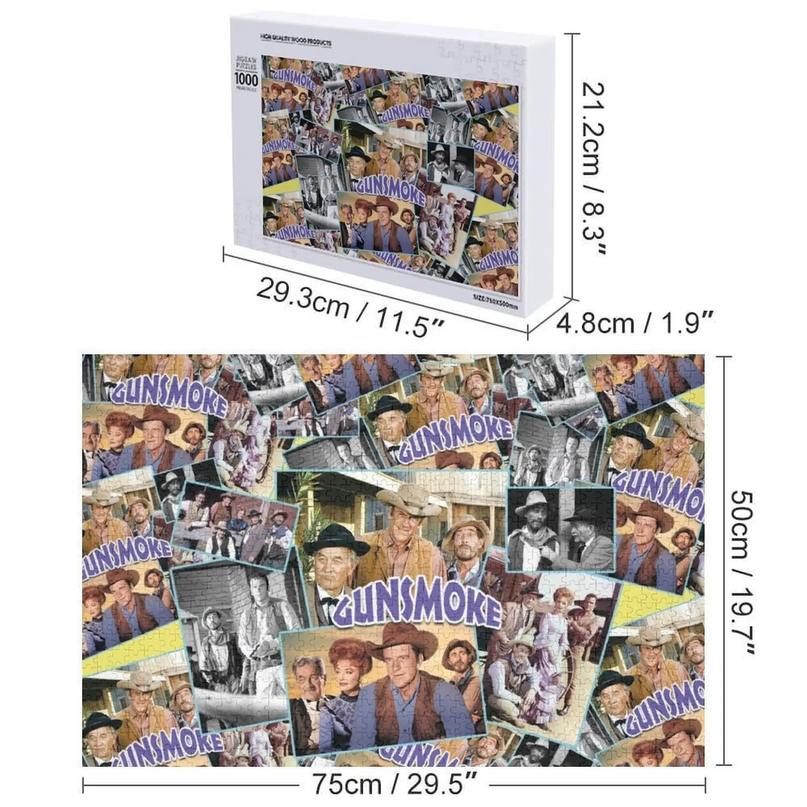 Gunsmoke, курительные оружие Головоломки Изображение Фото Дерево Фото Персонализированный пазл