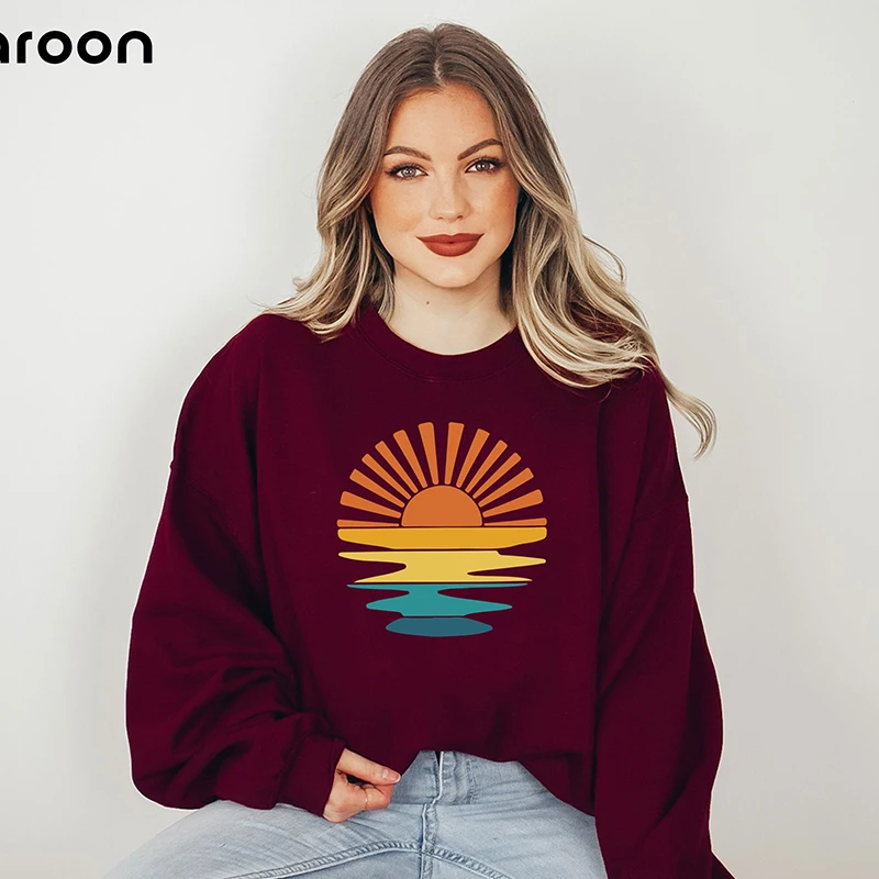 2000s Religious Women Sweatshirt O Neck Streetwear Outfits Sunshine Vintage Clothes Sunset Retro Inspirational Tops Dropshipping