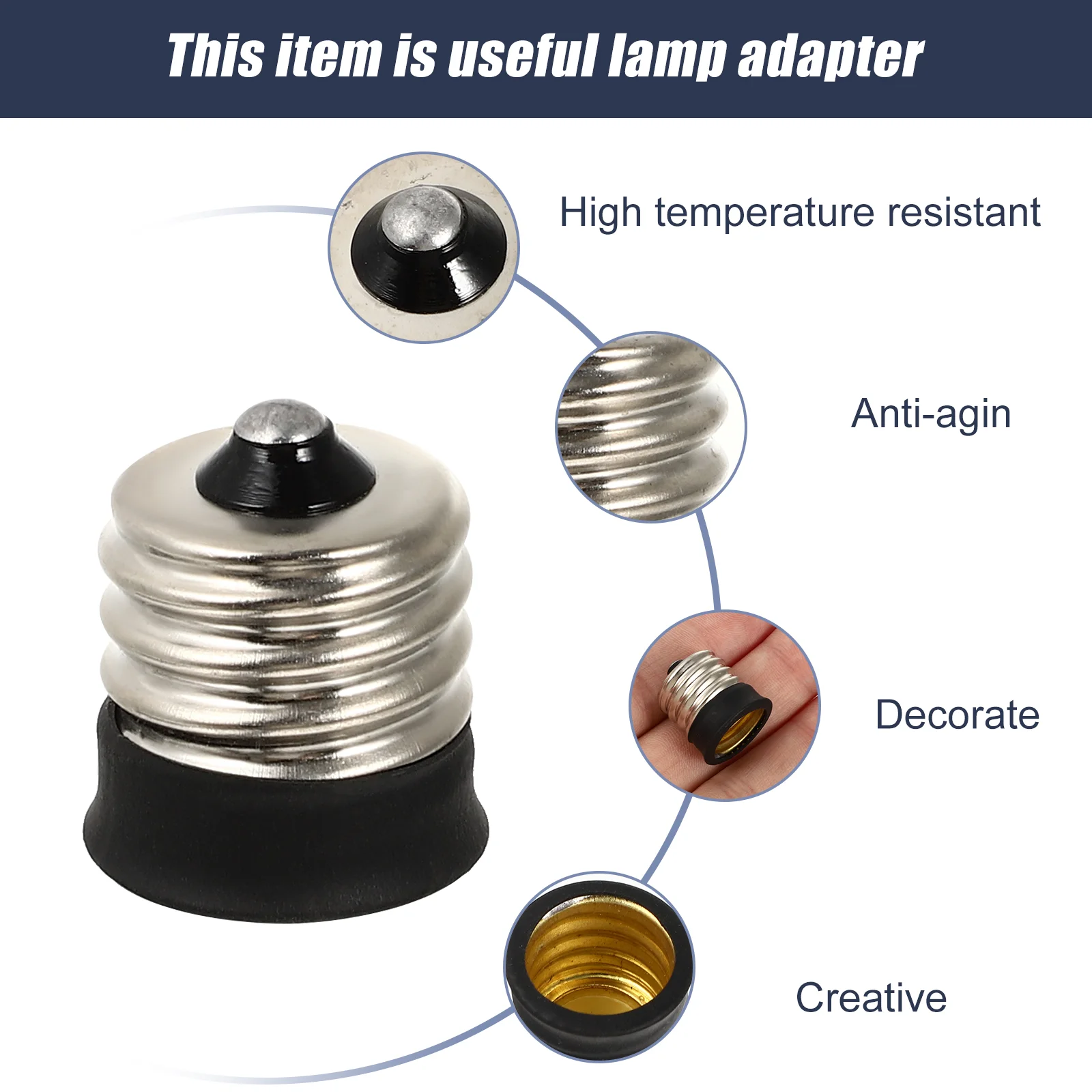 5 Pcs E17 Conversion Lamp Holder to E14 Converter Base Adapter Light Socket Plug