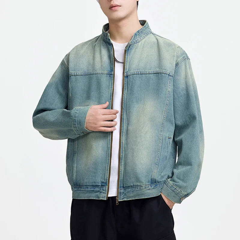 Men's Casual Non-Stretch Denim Jacket High Street Style Zipper Loose Workwear Jacket Plus Size Trendy Streetwear Top 106 S6c1fb8b6bf134758ab9c9a54e84c660aH