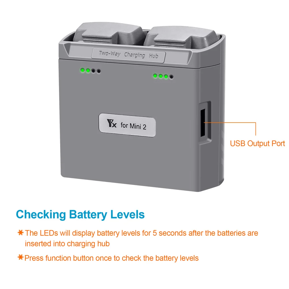 Mini 2/Mini SE Battery Charger Two Way Charging Hub Drone Batteries USB Charger for DJI Mini 2/Mini SE Accessories