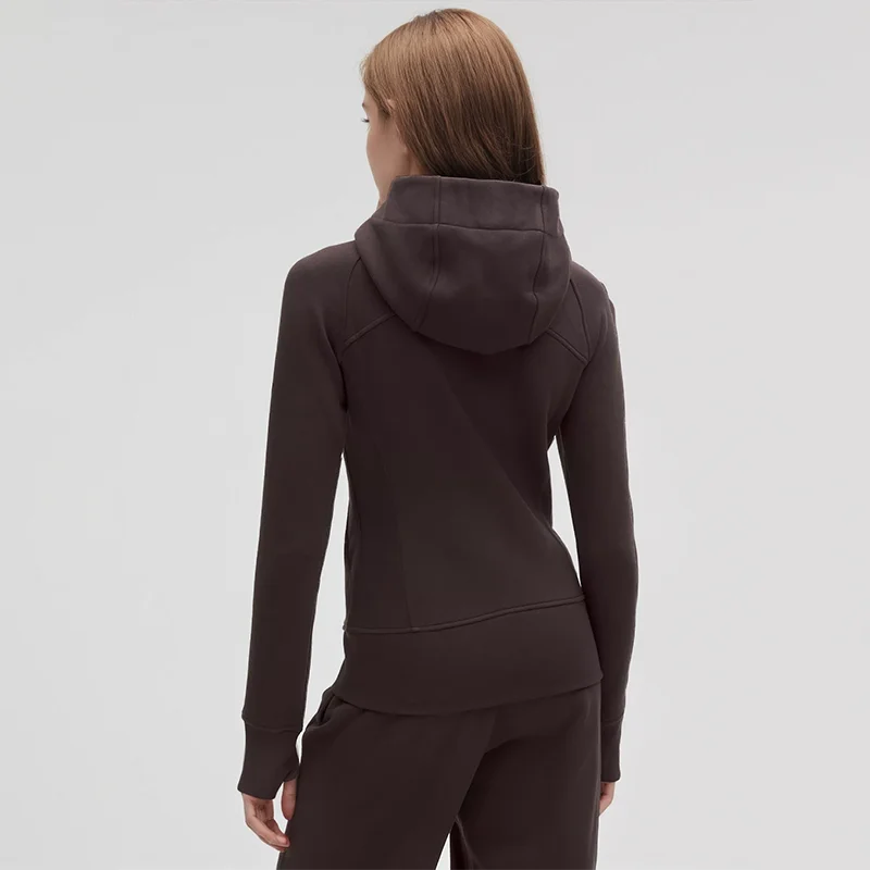 New Autumn and Winter Gold Zipper Fleece Hooded Sweatshirts and Versatile Outdoor Sports and Casual Coat