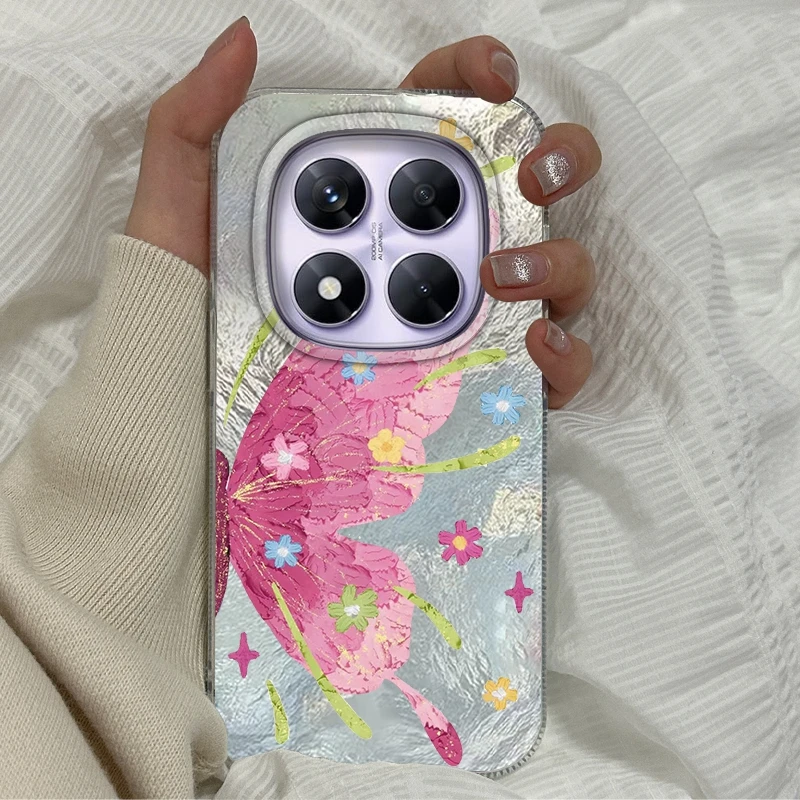 Cute Flowers Butterfly Bow Phone Case For Xiaomi Redmi Note 14 13 12 11 10 10S Pro Plus 13C 14C A5 A4 A3 A2 A1 Fundas Cover